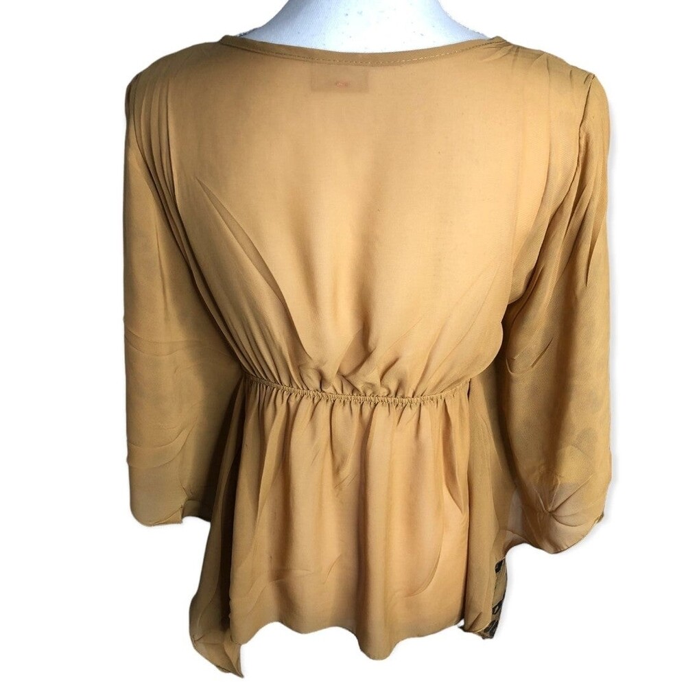 Pretty Good Leopard Print Sheer Open Front Tie Beach Coverup Top - L - Picture 3 of 6